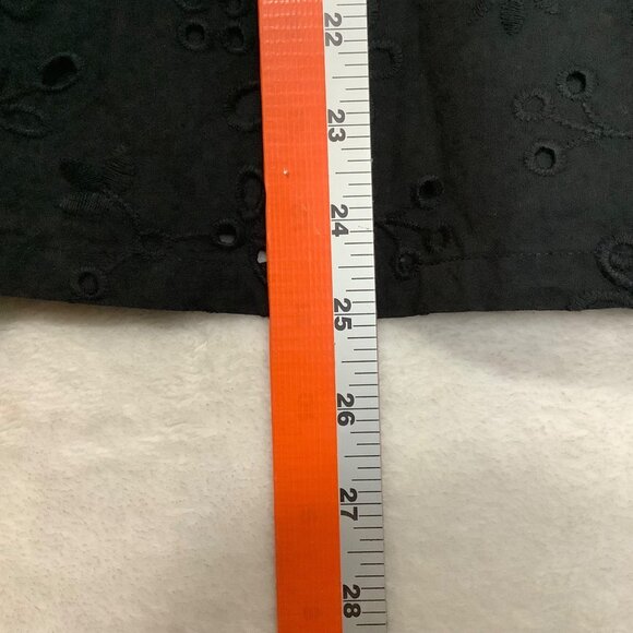 Ann Taylor Black Sleeveless Eyelet Peplum Blouse Top Women Size 16 100% Cotton - Picture 6 of 7